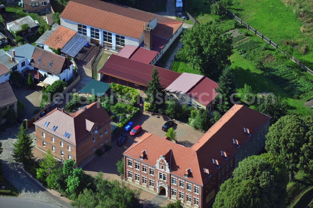 Aerial image Stößen - View of the primary school of Stoessen. The school and the gym are located on the grounds in the state Saxony-Anhalt