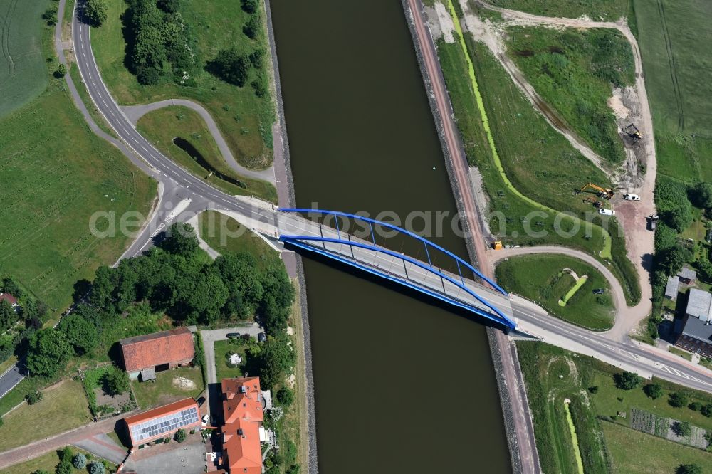 Aerial image Elbe-Parey - Guesen Bridge over the Elbe-Havel-Canel in the state Saxony-Anhalt