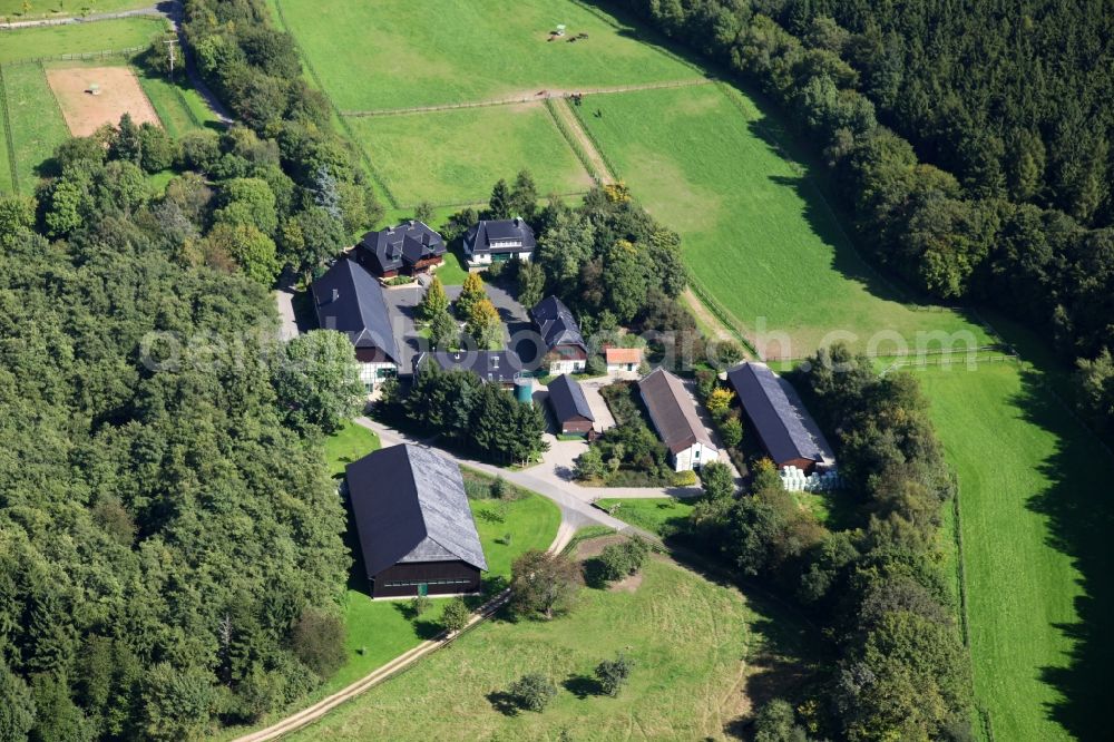 Aerial photograph Schlangenbad - Views of the grounds of Hofgut Mappen KG with scenic forests and meadows in Schlangenbad in Hesse