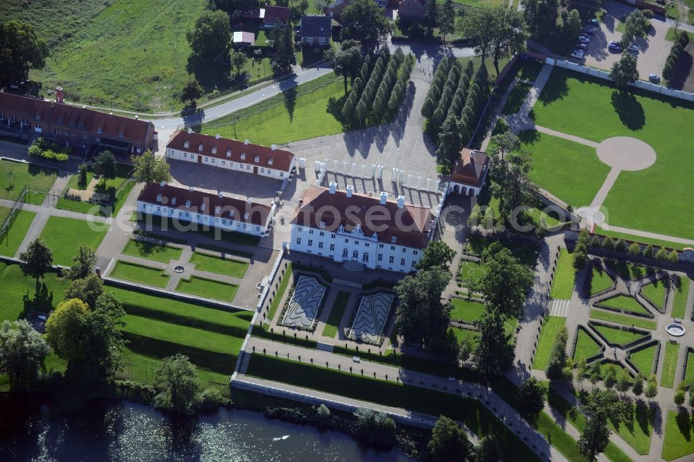 Meseberg from above - Castle Meseberg the Federal Government on the banks of Huwenowsees in the town district Gransee in Brandenburg