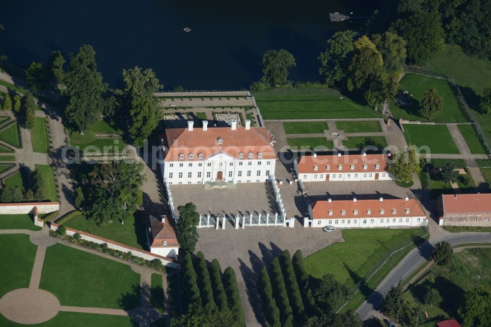 Meseberg from above - Castle Meseberg the Federal Government on the banks of Huwenowsees in the town district Gransee in Brandenburg