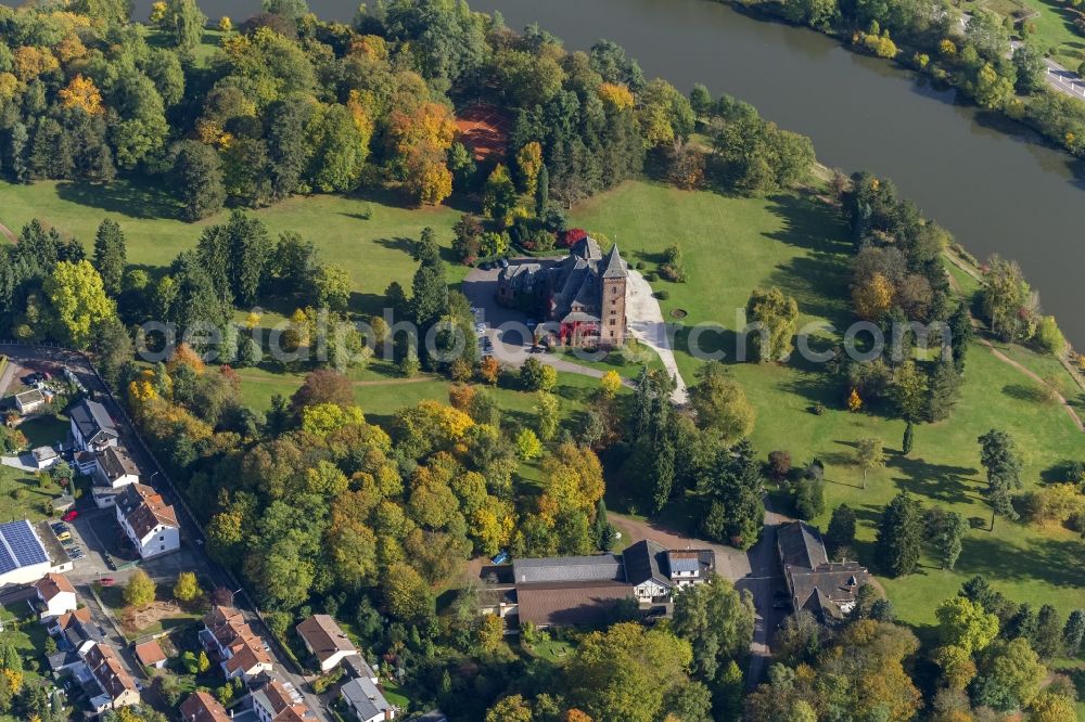 Aerial image Mettlach - Castle Saareck in Mettlach in Saarland