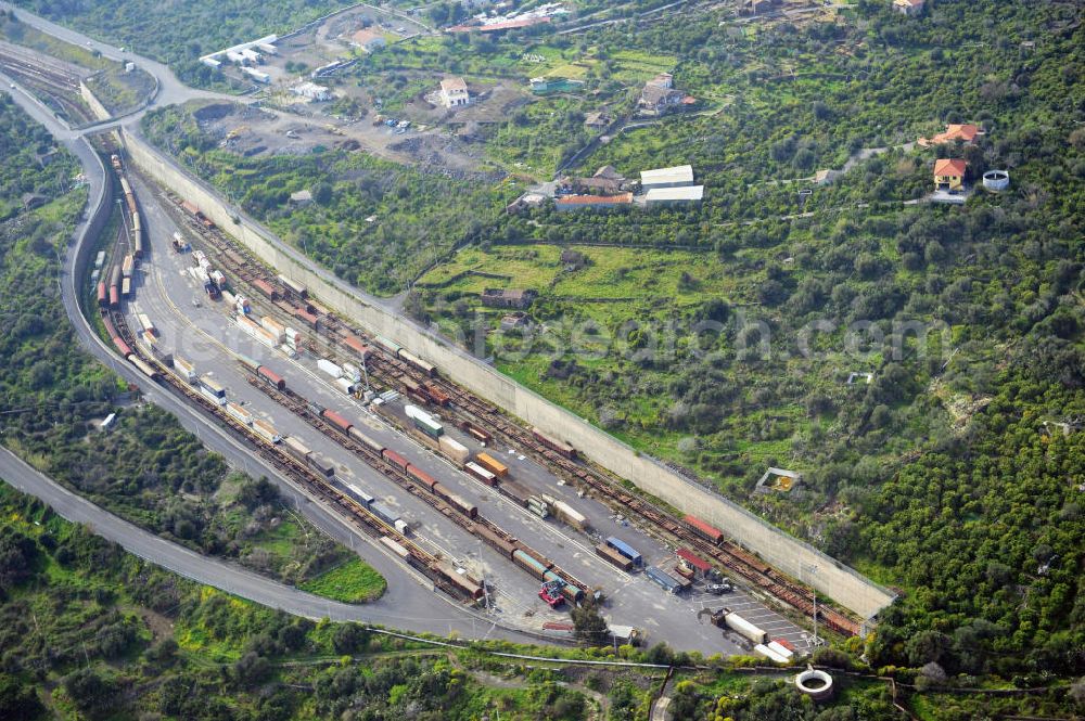 Aerial image Aci Castello - Depot at the street Prima Traversa Via Parafera in Aci Castello on Sicily in Italy