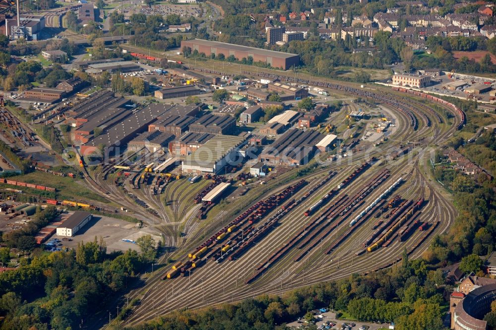 Duisburg from above - View of the goods station Hamborn in Duisburg in the state North Rhine-Westphalia