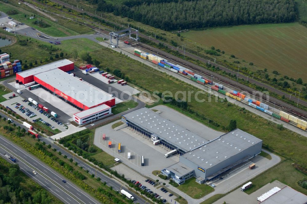 Aerial image Großbeeren - View of the grounds of the cargo center Berlin in Großbeeren in Brandenburg