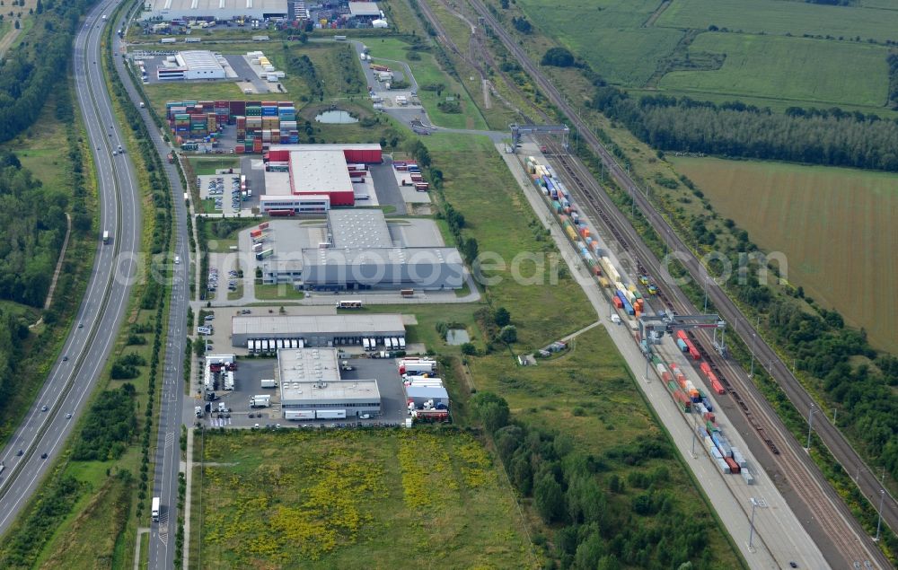 Aerial photograph Großbeeren - View of the grounds of the cargo center Berlin in Großbeeren in Brandenburg