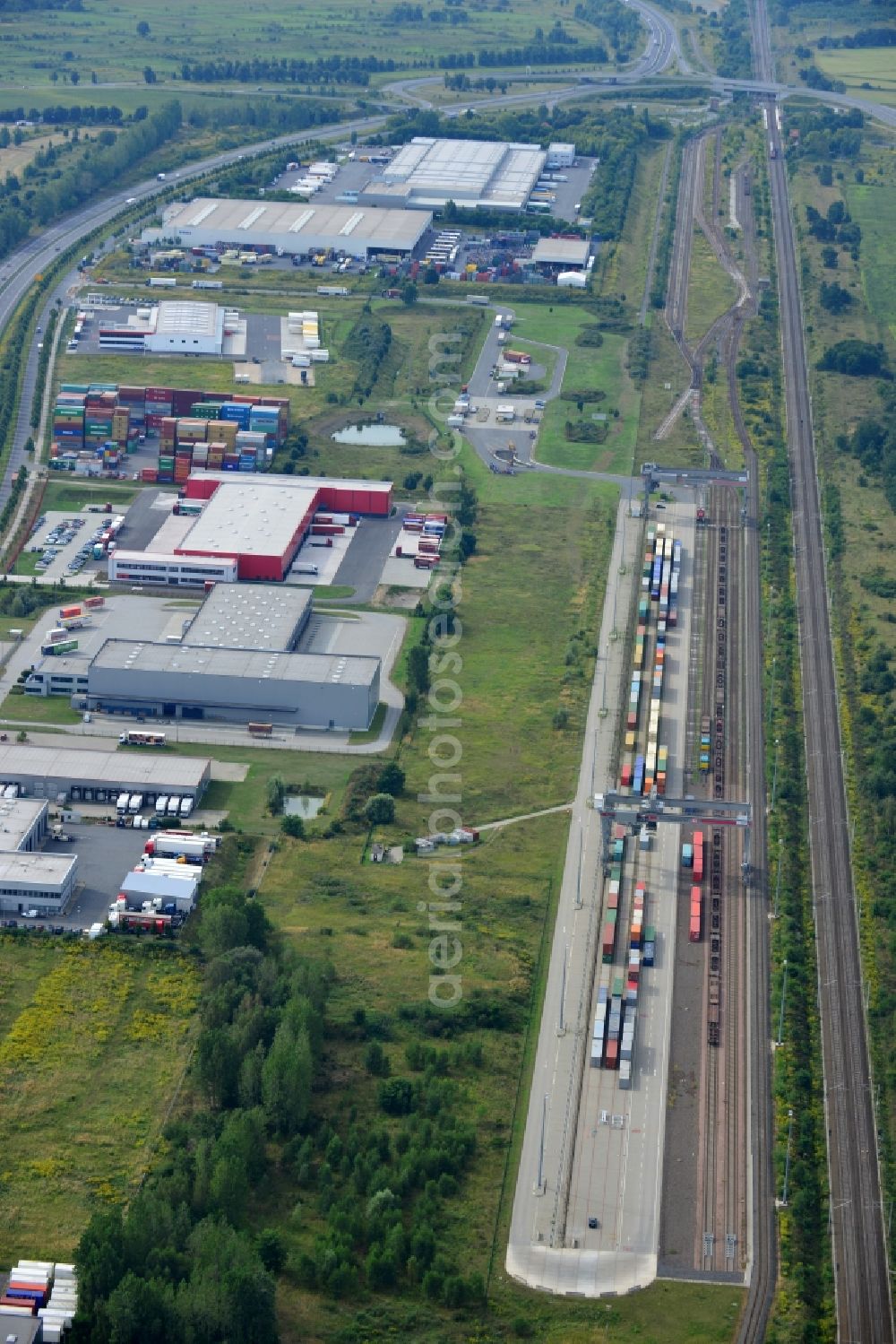 Großbeeren from above - View of the grounds of the cargo center Großbeeren in Brandenburg