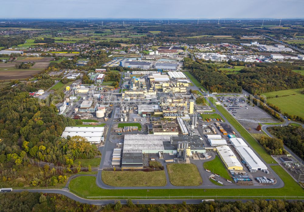 Hamm from above - Combined cycle power plant with gas and steam turbine systems in the district Uentrop in Hamm in the state North Rhine-Westphalia, Germany