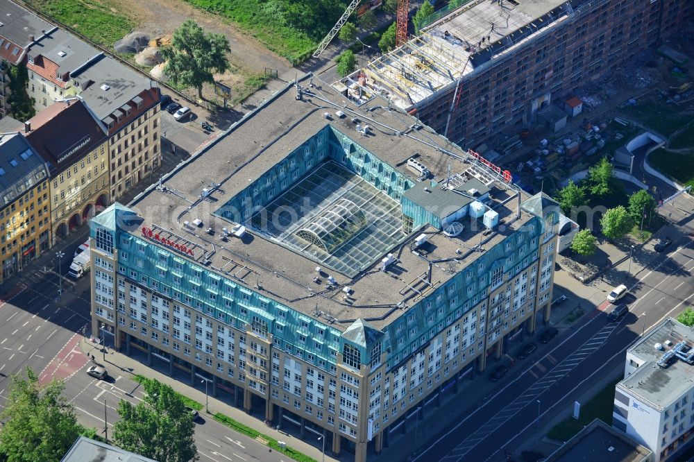 Leipzig from above - View of the Gutenberg Galerie with Ramada Hotel Leipzig City Centre in Leipzig in Saxony