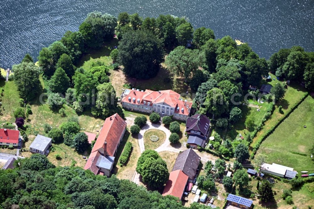 Neuruppin from above - Building and manor house of the farmhouse in Neuruppin in the state Brandenburg, Germany