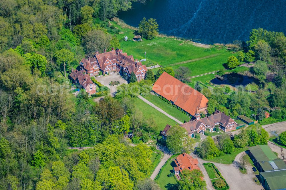 Barkelsby from above - Building and manor house of the farmhouse on street Gut Hemmelmark in Barkelsby in the state Schleswig-Holstein, Germany