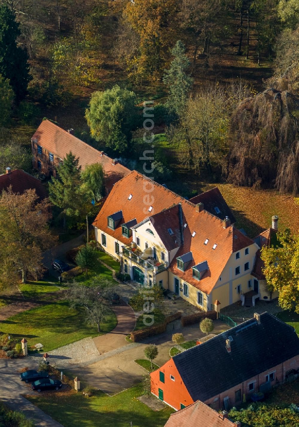 Vipperow OT Solzow from above - View of the farm house Solzow in Vipperow in the state Mecklenburg-West Pomerania