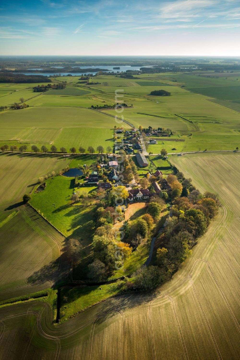 Aerial image Vipperow OT Solzow - View of the farm house Solzow in Vipperow in the state Mecklenburg-West Pomerania