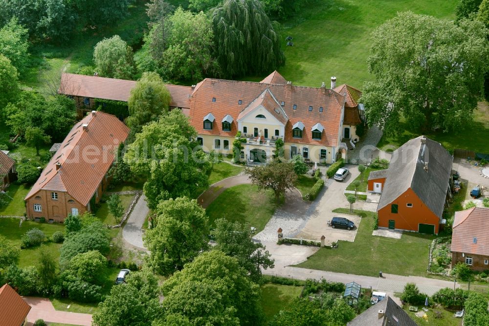 Vipperow from above - View of the farm house Solzow in Vipperow in the state Mecklenburg - Western Pomerania