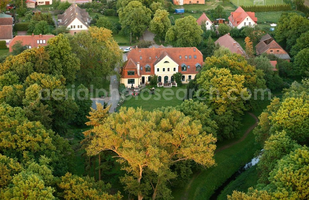 Vipperow from above - View of the farm house Solzow in Vipperow in the state Mecklenburg - Western Pomerania