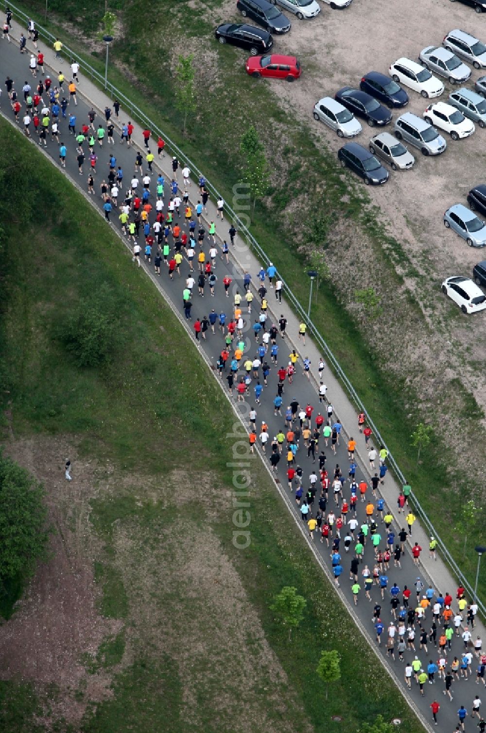 Aerial photograph Oberhof - GutsMuths - Rennsteig - run (cross country on the Rennsteig in memory of GutsMuths) in the Thuringian Forest in Oberhof in Thuringia