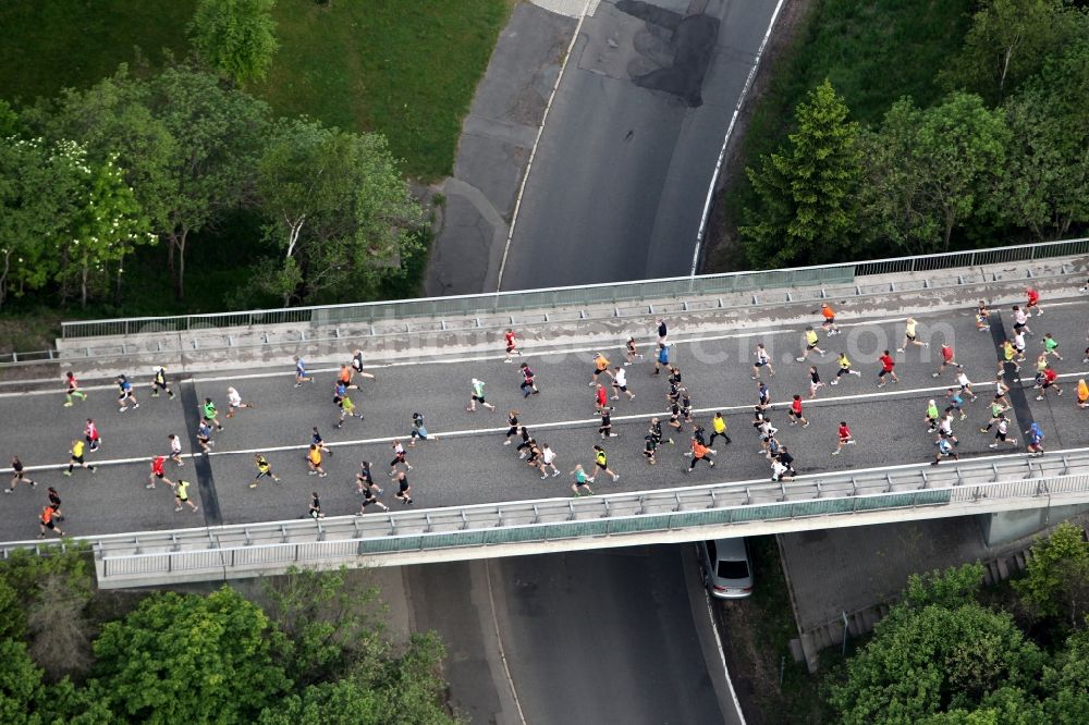 Aerial photograph Oberhof - GutsMuths - Rennsteig - run (cross country on the Rennsteig in memory of GutsMuths) in the Thuringian Forest in Oberhof in Thuringia