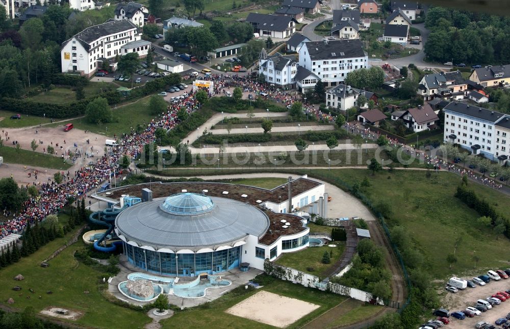 Aerial image Oberhof - GutsMuths - Rennsteig - run (cross country on the Rennsteig in memory of GutsMuths) in the Thuringian Forest in Oberhof in Thuringia