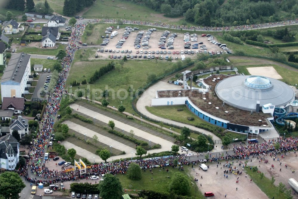 Aerial image Oberhof - GutsMuths - Rennsteig - run (cross country on the Rennsteig in memory of GutsMuths) in the Thuringian Forest in Oberhof in Thuringia