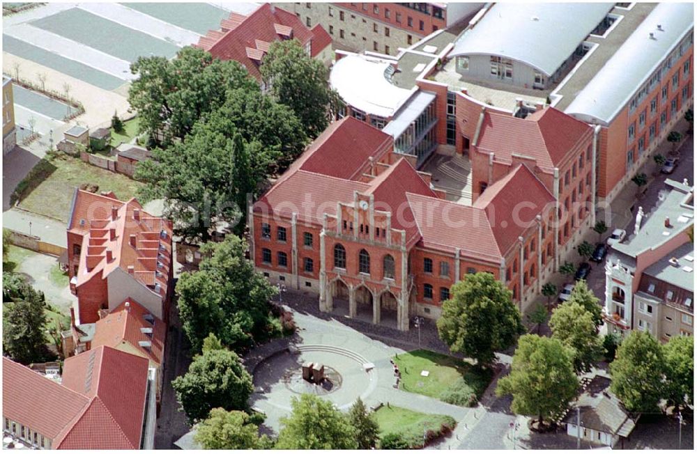 Halberstadt from the bird's eye view: 22.08.2004 Blick auf das Gymnasium Martineum in Halberstadt Am Johannesbrunnen 34, 38820 Halberstadt Telefon: +49 03941 24227, Telefax: +49 03941 24227 E-Mail: info@martineum-halberstadt.de Achim Walder: