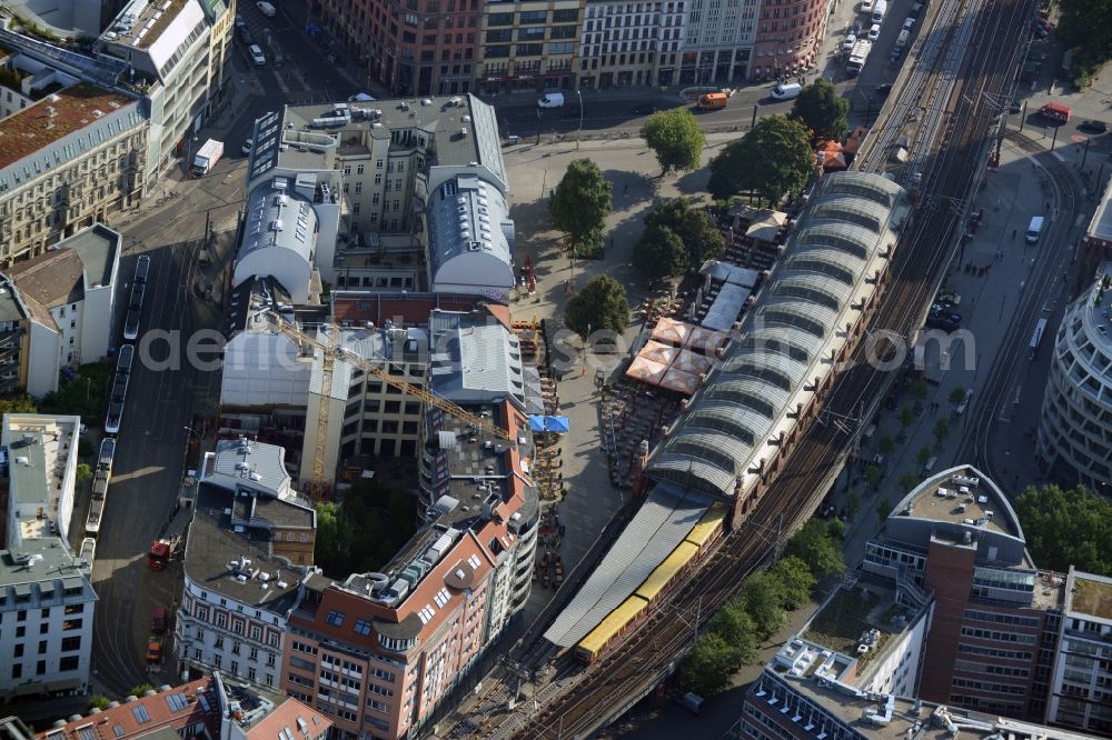 Aerial image Berlin - View of the Hackescher Markt in the district of Mitte in Berlin