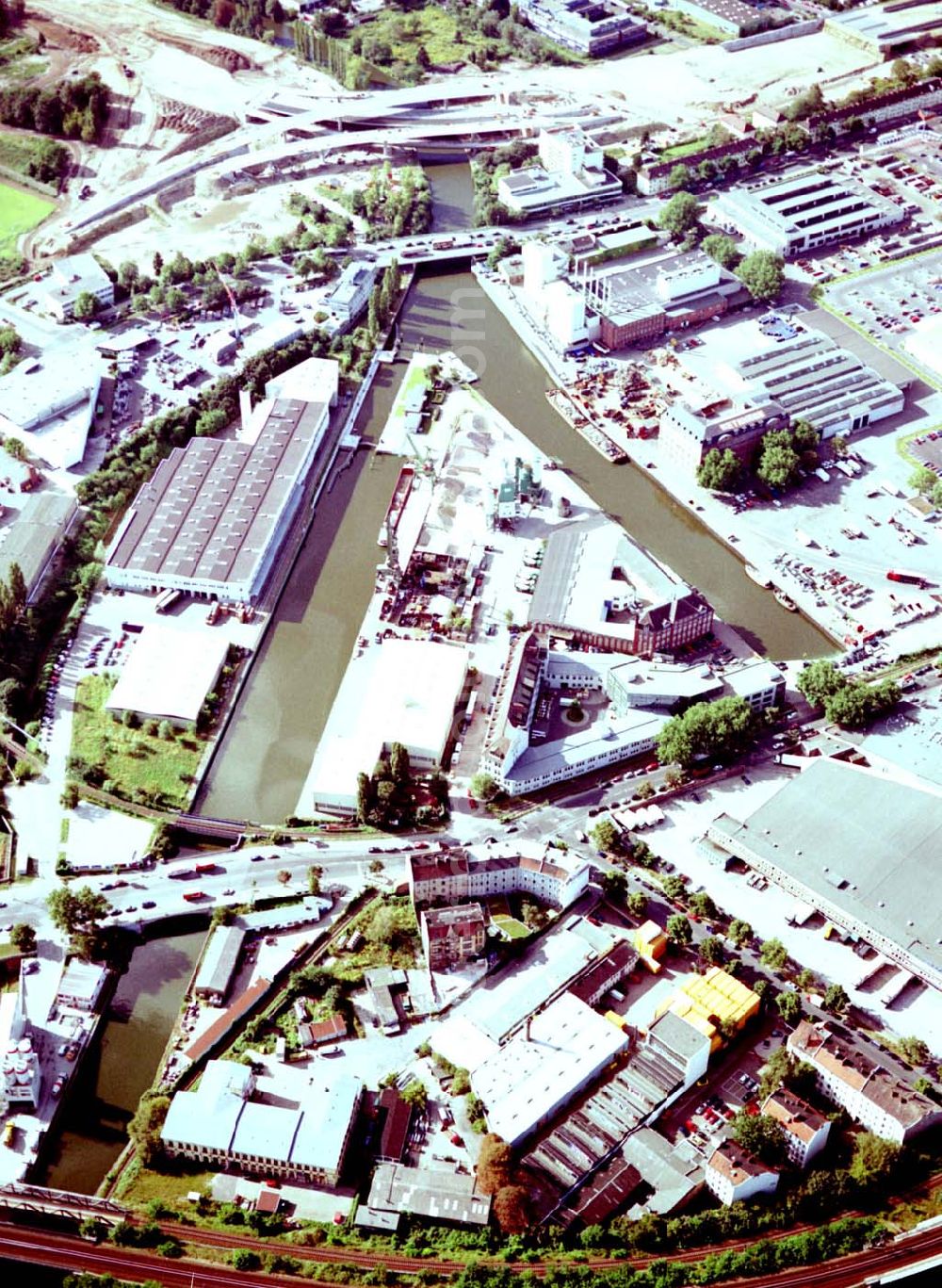 Berlin - Neukölln from above - Hafen der BEHALA in Berlin - Neukölln.