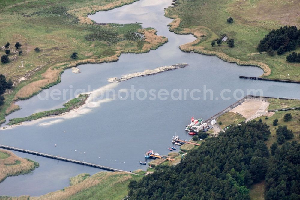 Born am Darß from above - Port facilities on the seashore in Born am Darss in the state Mecklenburg - Western Pomerania, Germany