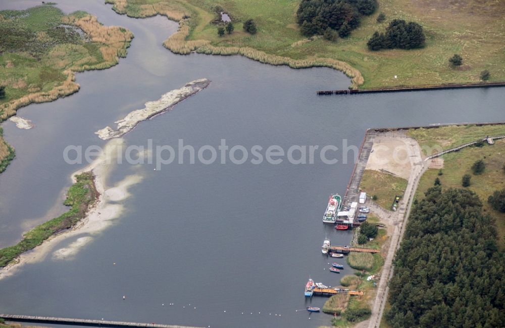 Aerial image Born am Darß - Port facilities on the seashore in Born am Darss in the state Mecklenburg - Western Pomerania, Germany