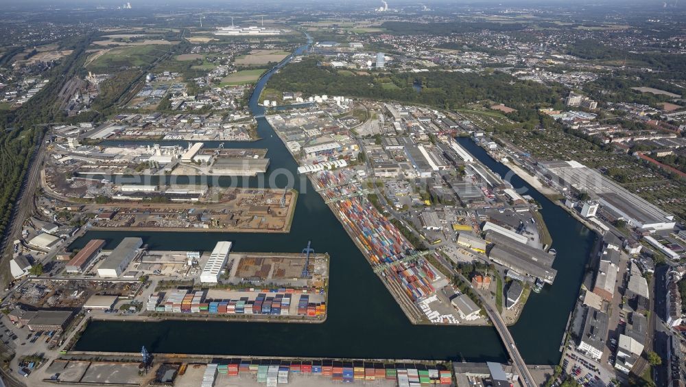 Aerial photograph Dortmund - Harbour of Dortmund in the Rhur area in North Rhine-Westfalia