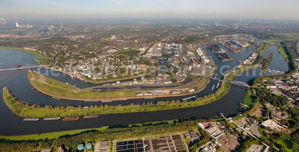 Duisburg from above - View of the port of Duisburg in the state North Rhine-Westphalia