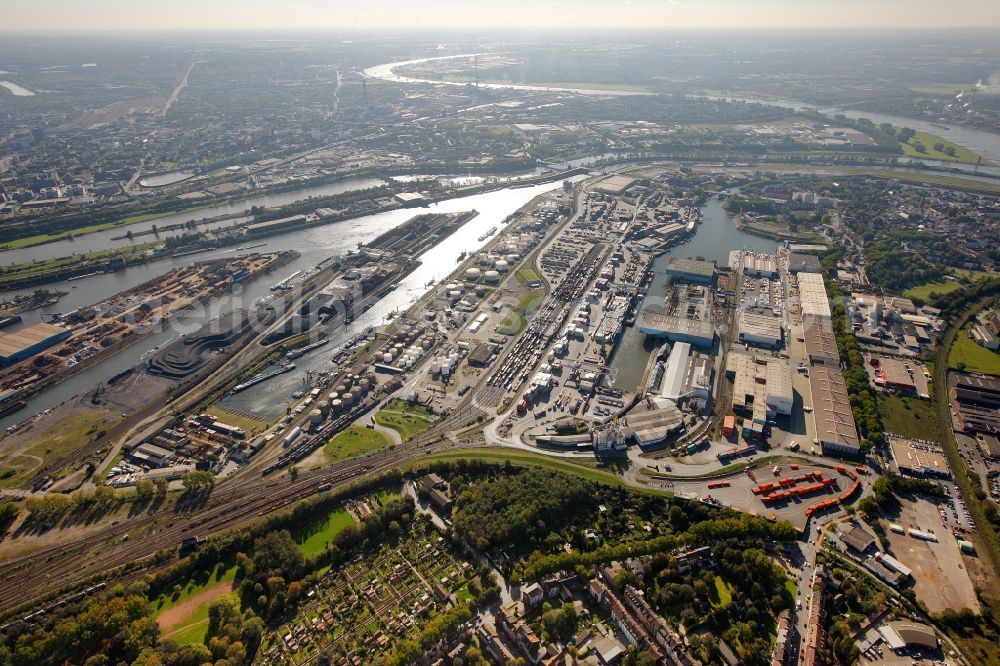 Duisburg from above - View of the port of Duisburg in the state North Rhine-Westphalia