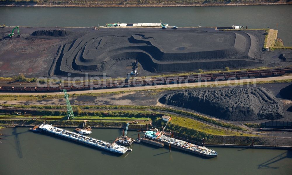 Aerial image Duisburg - View of the port of Duisburg in the state North Rhine-Westphalia