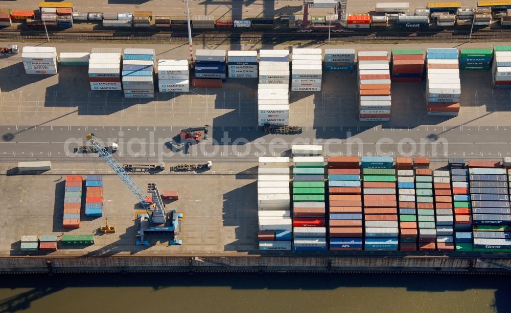 Duisburg from above - View of the port of Duisburg in the state North Rhine-Westphalia