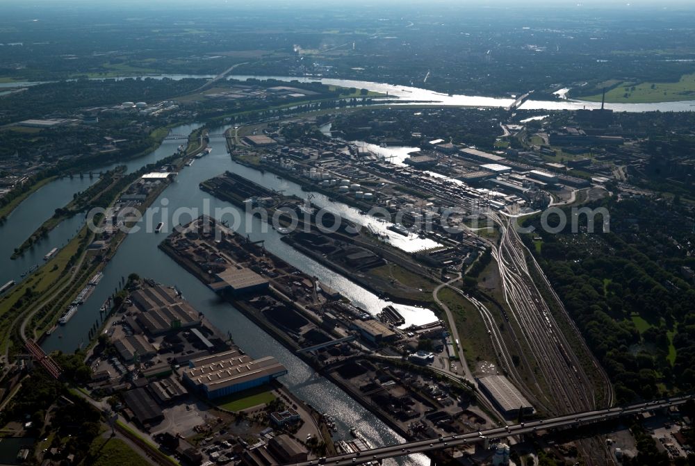 Duisburg from above - View of the port of Duisburg in the state North Rhine-Westphalia