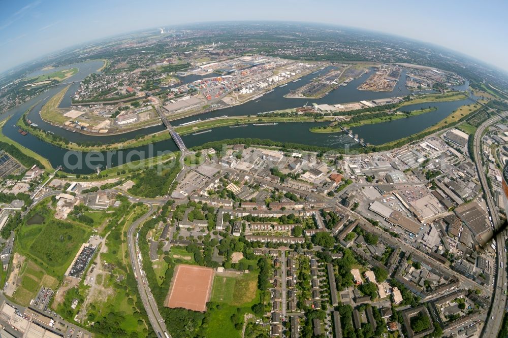 Aerial photograph Duisburg - View of the port of Duisburg in the state North Rhine-Westphalia