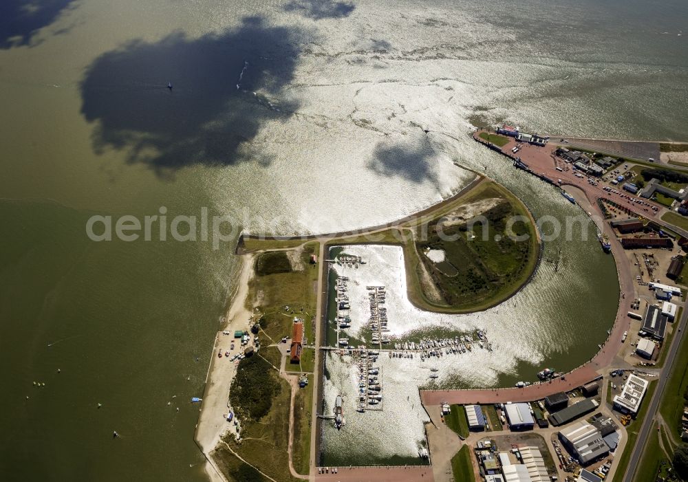 Aerial photograph Norderney - Port with ferry dock on the North Sea coast of the island of Norderney in Lower Saxony