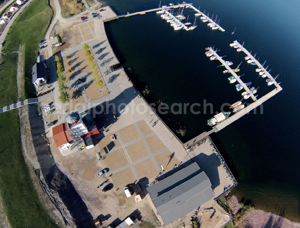 Aerial photograph Mücheln - Muecheln marina on the shores of lake Geiseltal in Saxony-Anhalt