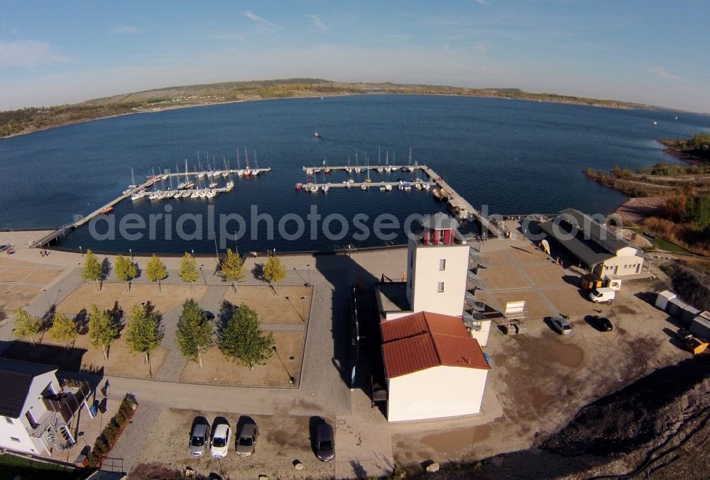 Aerial image Mücheln - Muecheln marina on the shores of lake Geiseltal in Saxony-Anhalt