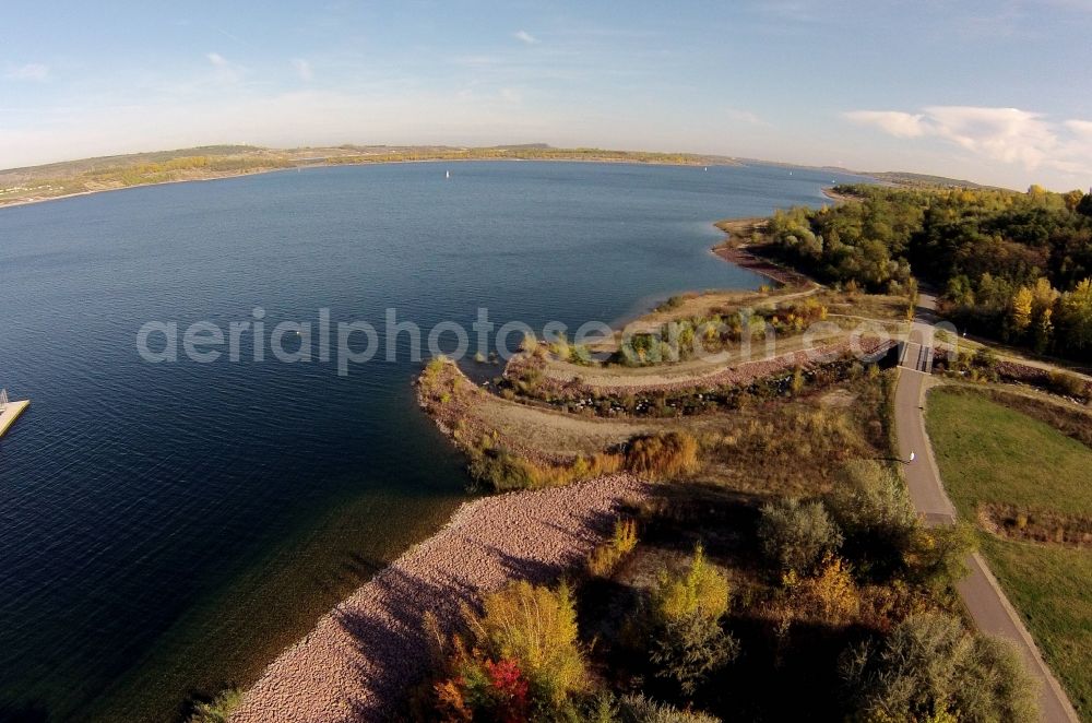 Aerial photograph Mücheln - Muecheln marina on the shores of lake Geiseltal in Saxony-Anhalt