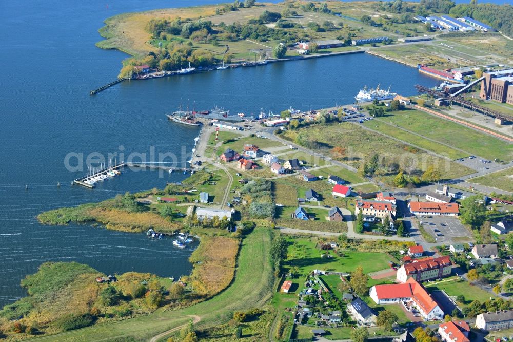 Peenemünde from above - Overlooking the grounds of the former NVA navy base at Peenemünde on the Baltic island of Usedom in Mecklenburg-Vorpommern