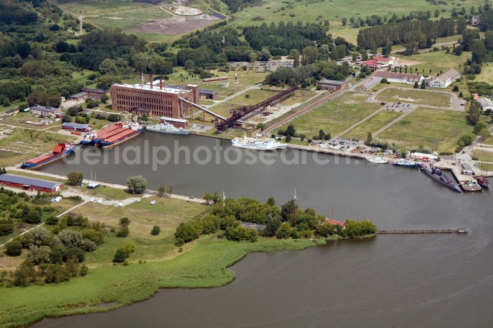 Peenemünde from above - View the grounds of the former NVA navy base at Peenemünde on the Baltic island of Usedom in Mecklenburg-Vorpommern