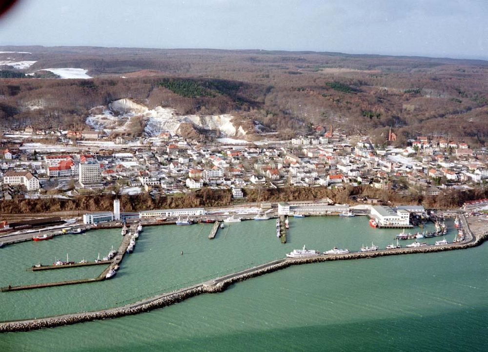 Saßnitz / Rügen - MV from the bird's eye view: Hafen Saßnitz auf der Insel Rügen.