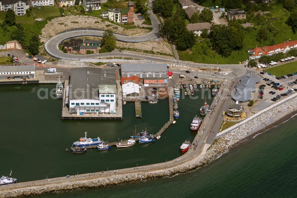 Sassnitz from the bird's eye view: View of the port of Sassnitz on the island Ruegen in Mecklenburg-West Pomerania