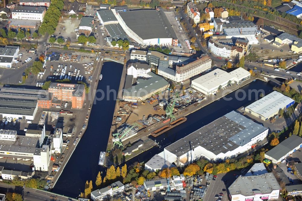 Berlin from above - Harbour Neukoelln and lock