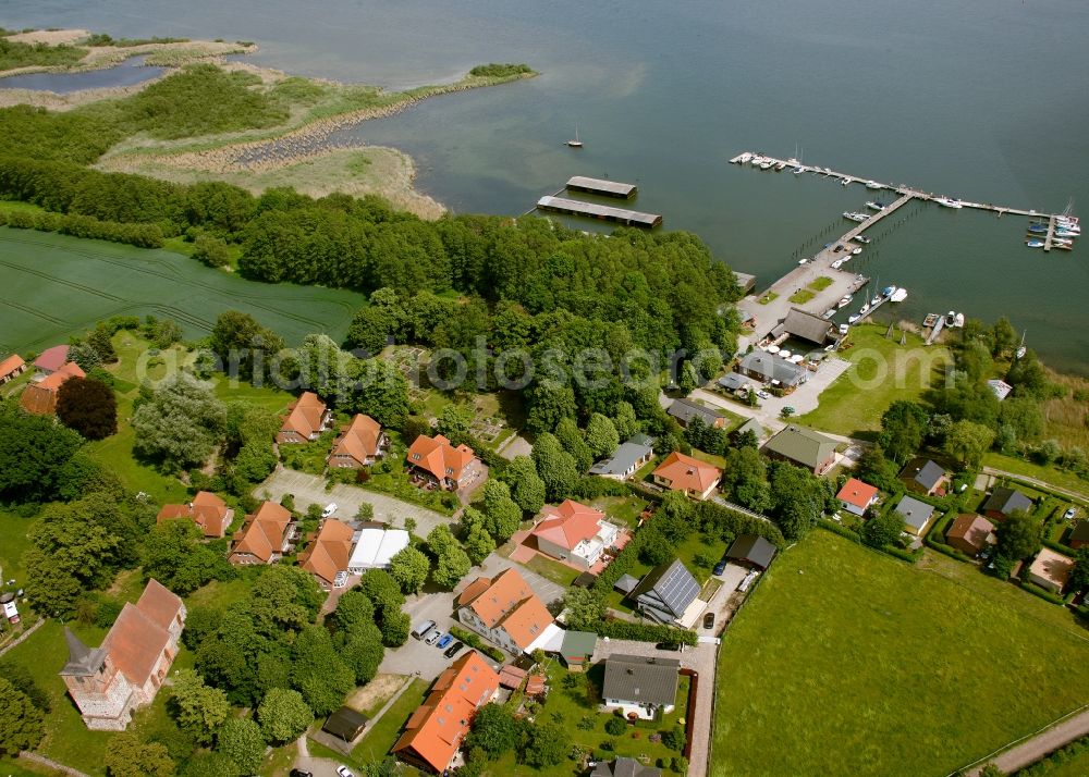 Klink from above - Overview the harbor in Sietow (village) in the state of Mecklenburg-Vorpommern. The annually harbor festival is a solid tradition in the village