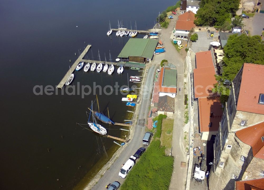 Aerial photograph Seegebiet Mansfelder Land OT See - View of the port of the Suesser See in the district of Seeburg in Seegebiet Mansfelder Land in the state Saxony-Anhalt