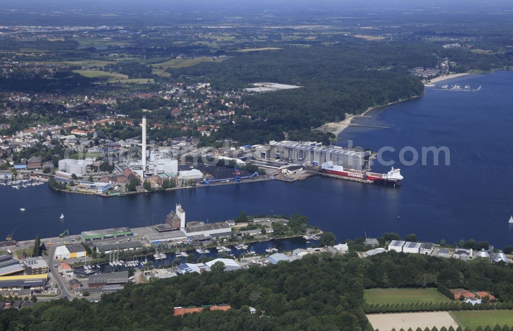 Aerial photograph Flensburg - Port city of Flensburg and Wassersleben in the province Schleswig-Flensburg in Schleswig-Holstein