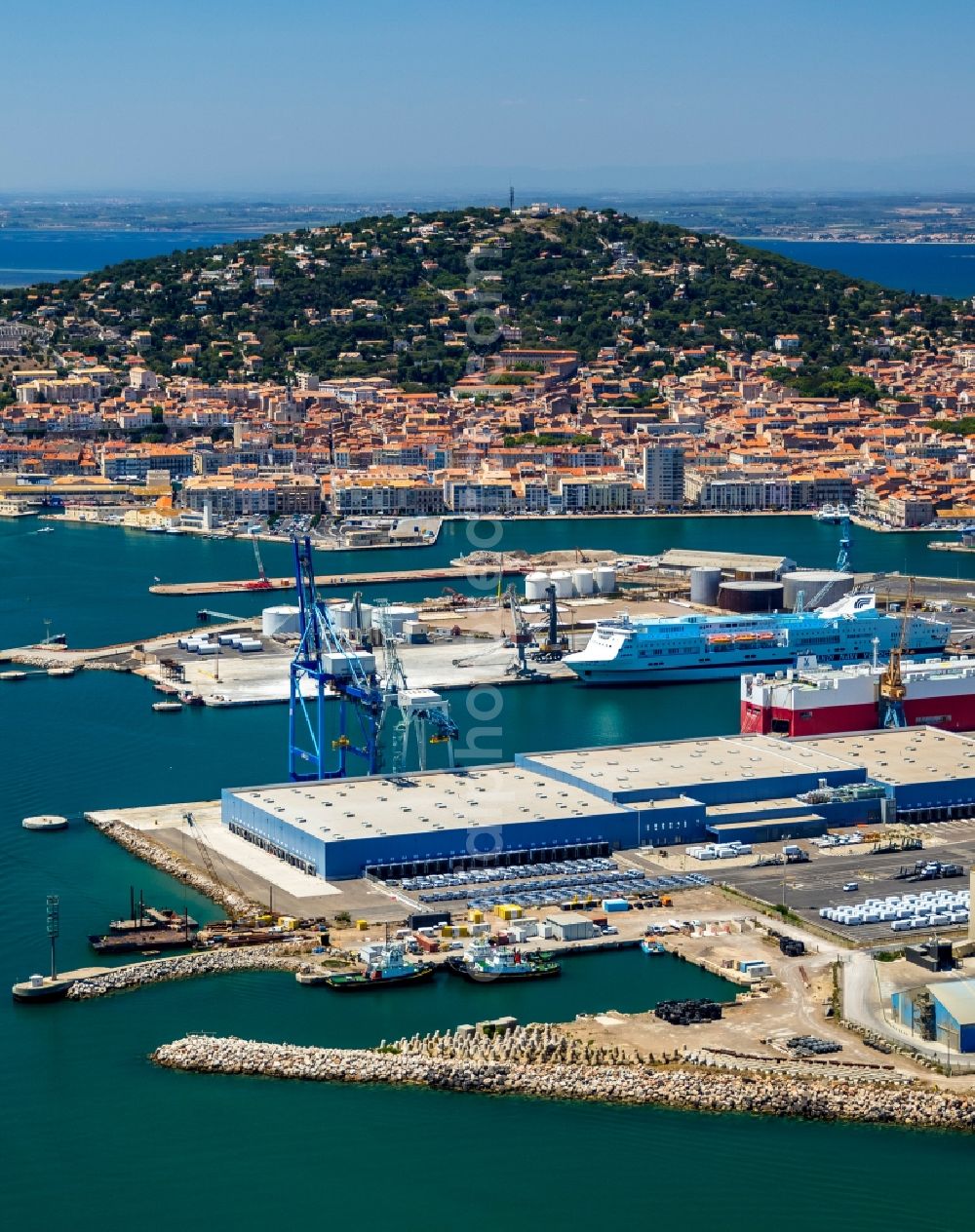 Sète from the bird's eye view: View of the port in Sète in France