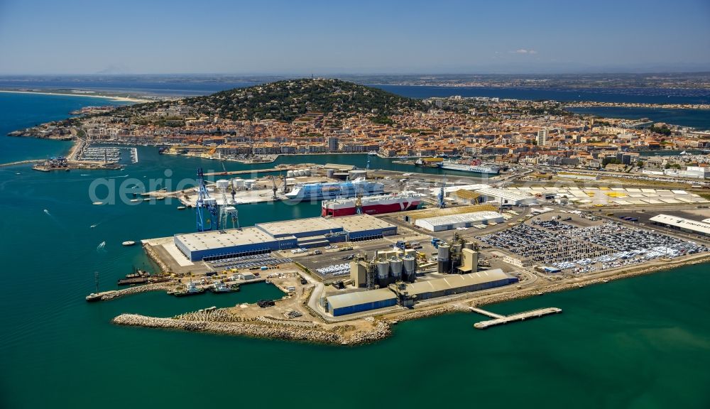 Aerial image Sète - View of the port in Sète in France