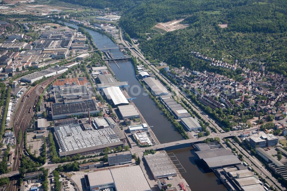 Aerial photograph Stuttgart - Harbor and adjacent business park in Stuttgart in Baden-Wuerttemberg